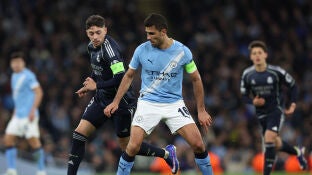 Rodri Hern&aacute;ndez, en el partido ante el Real Madrid en el Etihad Stadium