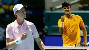 Jannik Sinner y Carlos Alcaraz, en el Miami Open
