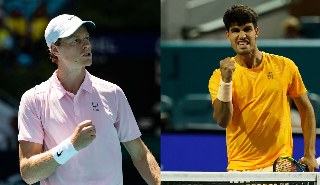 Jannik Sinner y Carlos Alcaraz, en el Miami Open