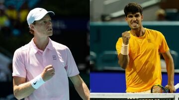 Jannik Sinner y Carlos Alcaraz, en el Miami Open