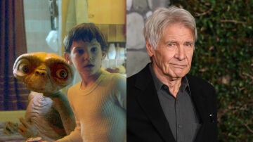 Henry Thomas en E.T., el extraterrestre y Harrison Ford