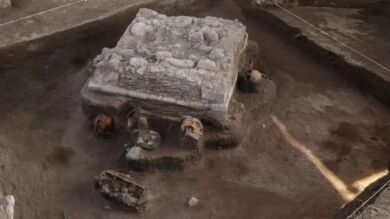 Los arqueólogos hallan un altar rodeado de cráneos decapitados en México: 