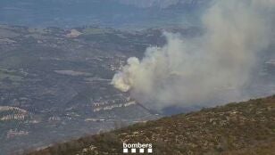 Imagen del incendio en Llimiana (Lleida)