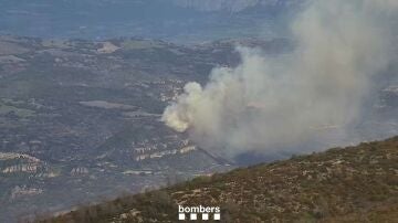 Imagen del incendio en Llimiana (Lleida)