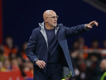 Luis de la Fuente en el partido contra Egipto