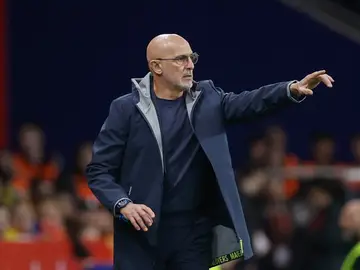 Luis de la Fuente en el partido contra Egipto Luis de la Fuente en el partido contra Egipto