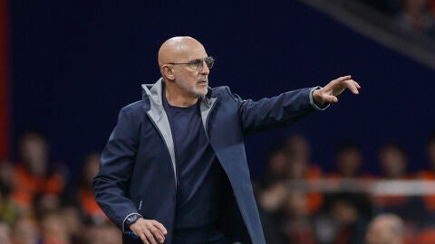 Luis de la Fuente en el partido contra Egipto