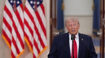 El presidente de EEUU, Donald Trump, durante su discurso a la naci&oacute;n