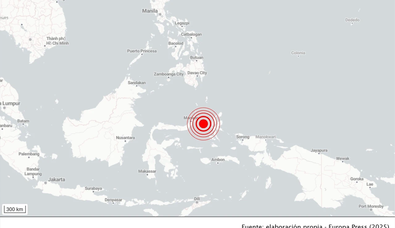 Grafismo de un seísmo en Indonesia