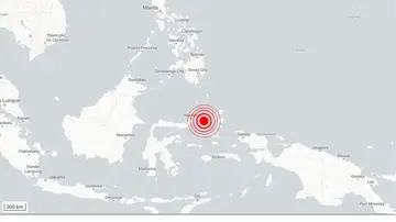 Grafismo de un seísmo en Indonesia Grafismo de un seísmo en Indonesia