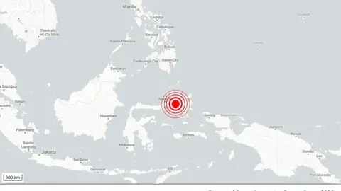Grafismo de un seísmo en Indonesia Grafismo de un seísmo en Indonesia
