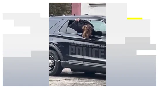 La mujer detenida escapando de la Policía. La mujer detenida escapando de la Policía.