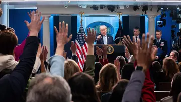 Donald Trump en una rueda de prensa por la guerra con Irán Donald Trump en una rueda de prensa por la guerra con Irán
