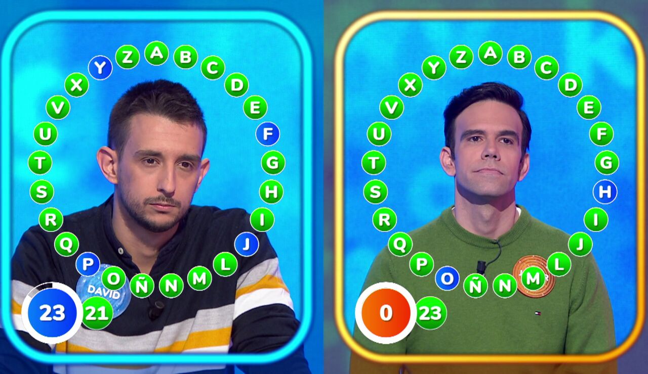 David se estrena en El Rosco con un empate a 23 que hace temblar a Javier