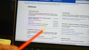 Una persona hace el borrador de su declaraci&oacute;n de la renta en un ordenador - 