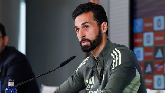 Álvaro Arbeloa, en rueda de prensa en Valdebebas