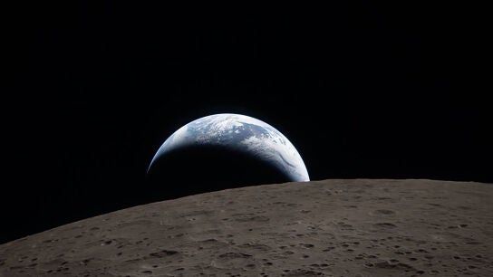 La Tierra observada desde la cara oculta de la Luna