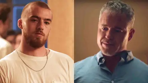Angus Cloud como Fezco en Euphoria I Eric Dane como Cal Jacobs en Euphoria Angus Cloud como Fezco en Euphoria I Eric Dane como Cal Jacobs en Euphoria
