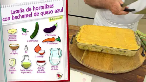 Ingredientes Lasaña de hortalizas con bechamel de queso azul Ingredientes Lasaña de hortalizas con bechamel de queso azul