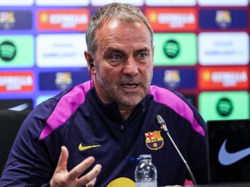 Hansi Flick, en rueda de prensa