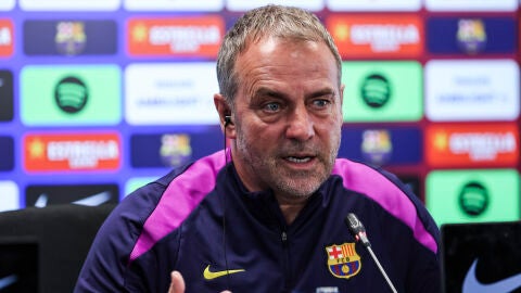 Hansi Flick, en rueda de prensa