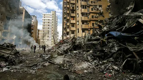 Beirut, Líbano, tras los ataques de Israel. Beirut, Líbano, tras los ataques de Israel.