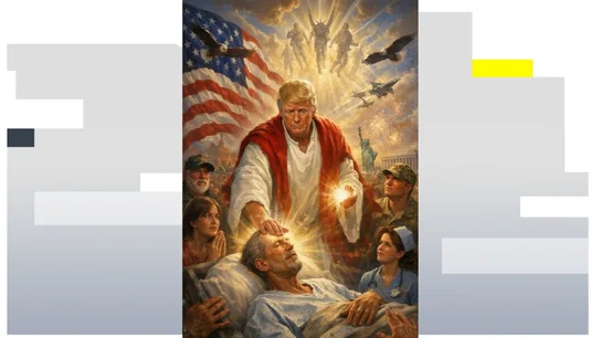 Imagen de Donald Trump presentado como Jesucristo mediante IA Imagen de Donald Trump presentado como Jesucristo mediante IA