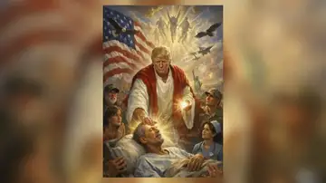 Trump ha eliminado la imagen que había publicado en la que aparecía representado como Jesucristo Trump ha eliminado la imagen que había publicado en la que aparecía representado como Jesucristo