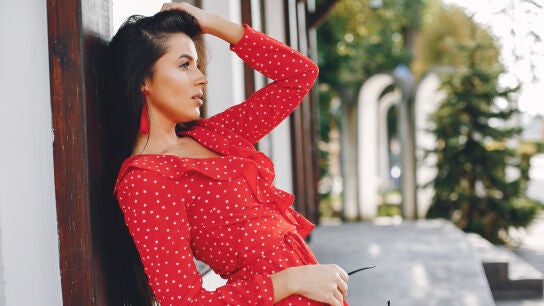 Vestido rojo de lunares