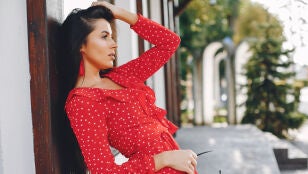 Vestido rojo de lunares