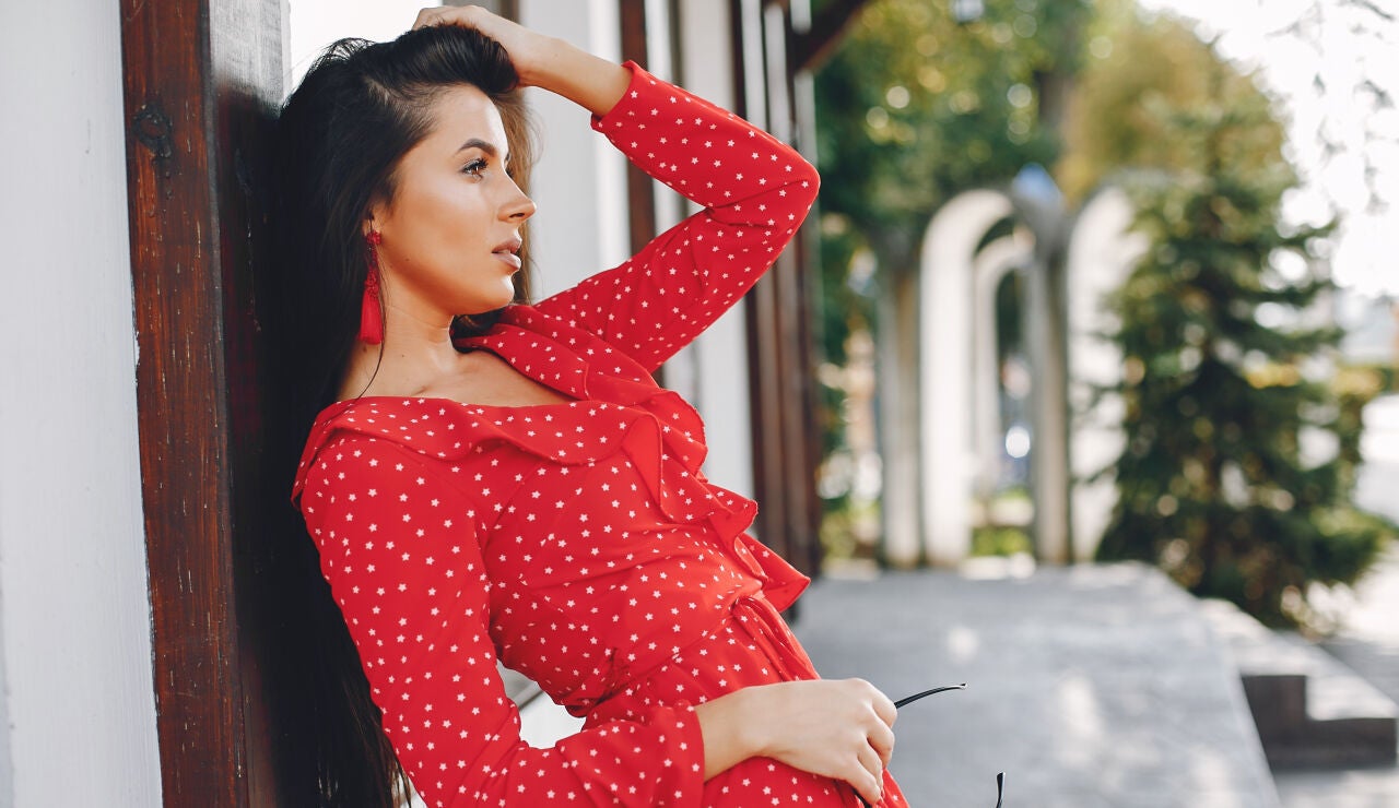 Vestido rojo de lunares
