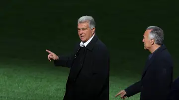 Joan Laporta, el pasado lunes en el Metropolitano en el entrenamiento del Barcelona Joan Laporta, el pasado lunes en el Metropolitano en el entrenamiento del Barcelona