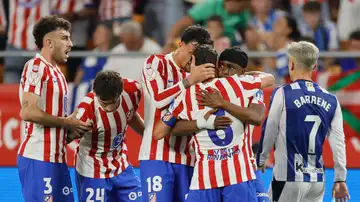 Lookman celebra su gol a la Real Lookman celebra su gol a la Real