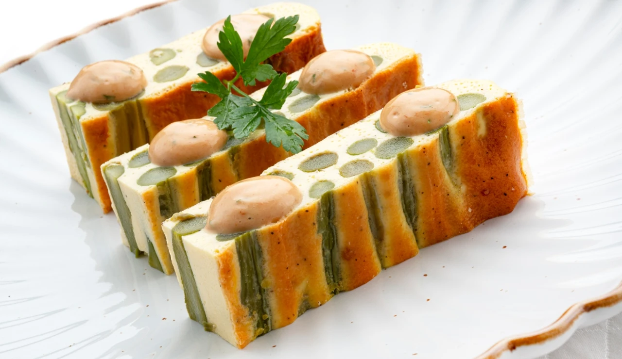 Pudin de espárragos verdes