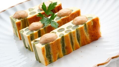 Pudin de esp&aacute;rragos verdes