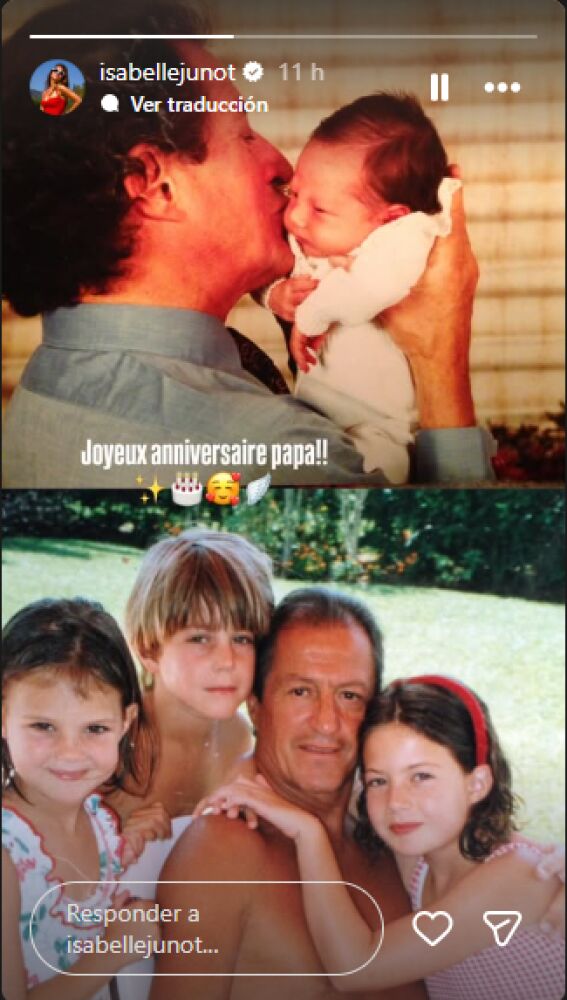 Felicitación de Isabelle Junot a su padre