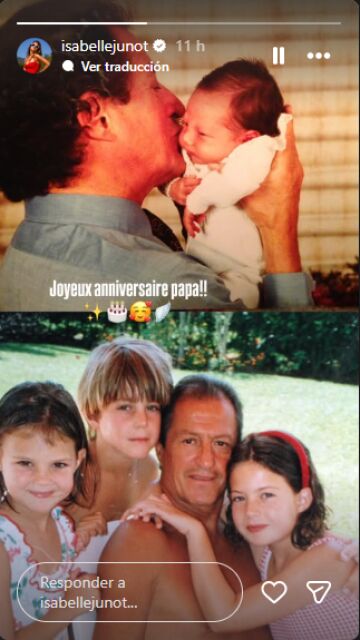 Felicitación de Isabelle Junot a su padre