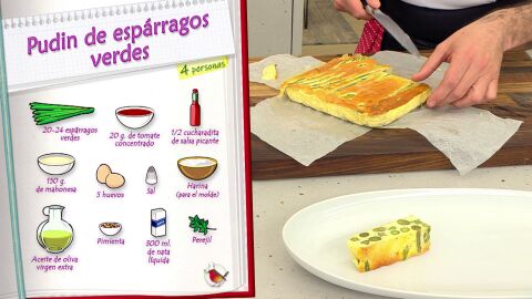 Ingredientes Pudin de espárragos verdes