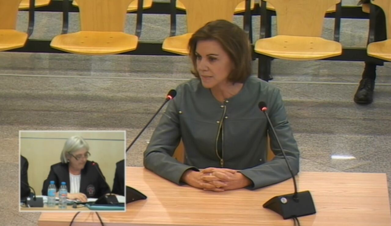 Cospedal declarando en la Audiencia Nacional por el caso Kitchen