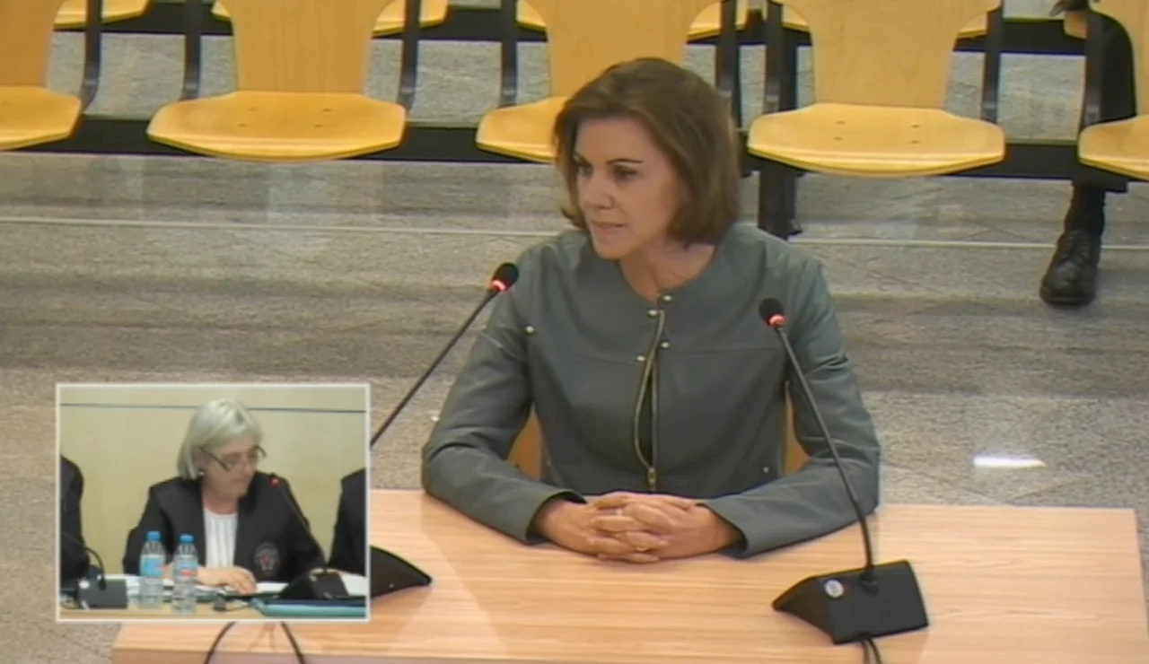 Cospedal declarando en la Audiencia Nacional por el caso Kitchen
