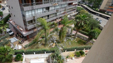 El andamio ca&iacute;do