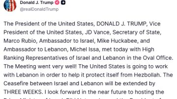 Mensaje de Donald Trump