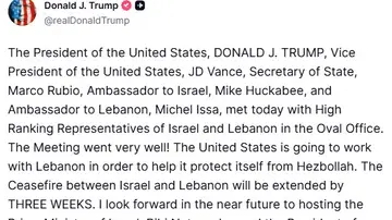 Mensaje de Donald Trump Mensaje de Donald Trump