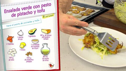 Ingredientes para el pesto de pistacho y tofu