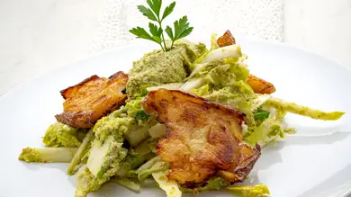 Arguiñano, impresionado con la ensalada verde con pesto de pistacho y tofu: Arguiñano, impresionado con la ensalada verde con pesto de pistacho y tofu: