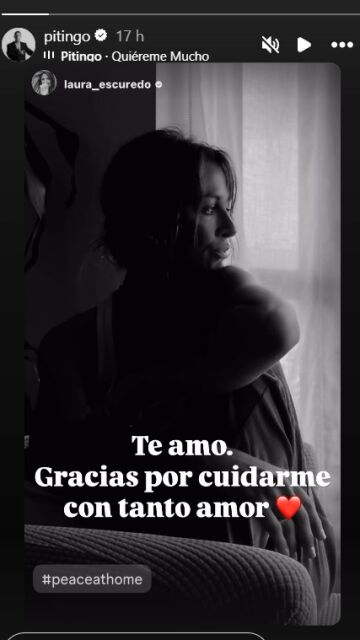 Story resubida por Pitingo de la cuenta de su novia Laura Escudero
