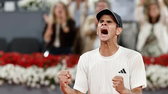 Rafa Jódar celebra su victoria ante Fonseca en la Caja Mágica Rafa Jódar celebra su victoria ante Fonseca en la Caja Mágica