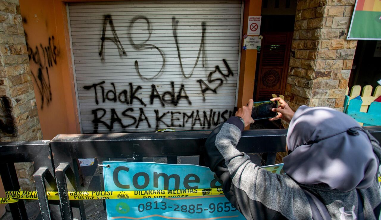 Pintadas en el centro infantil