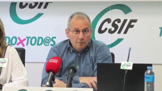 Mario Guti&eacute;rrez, responsable de Educaci&oacute;n de CSIF e Isabel Madruga, secretaria de Negociaci&oacute;n