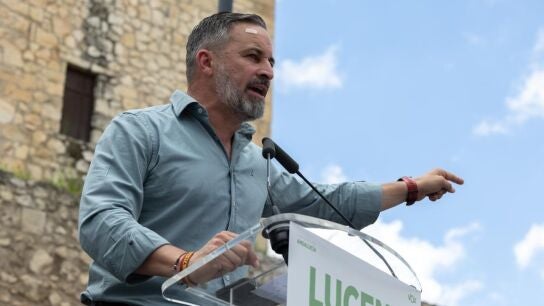 El presidente de Vox, Santiago Abascal, durante su intervenci&oacute;n en el acto de partido celebrado en Lucena.REMITIDA / HANDOUT por VOX ANDALUC&Iacute;AFotograf&iacute;a remitida a medios de comunicaci&oacute;n exclusivamente para ilustrar la noticia a la que hace referencia la imagen, y citando la procedencia de la imagen en la firma26/04/2026